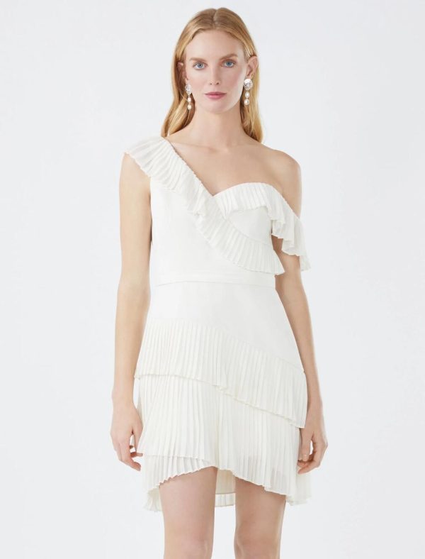 BCBG JORDAN RUFFLE EVENING MINI DRESS - GARDENIA - Image 2