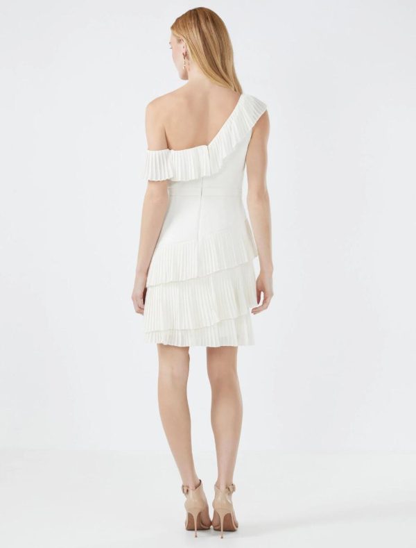 BCBG JORDAN RUFFLE EVENING MINI DRESS - GARDENIA - Image 4