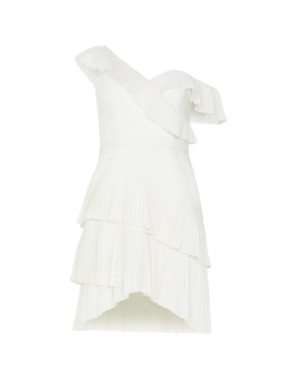 BCBG JORDAN RUFFLE EVENING MINI DRESS - GARDENIA - Image 5