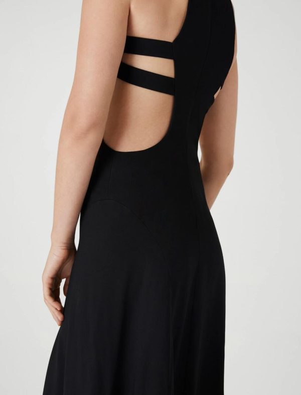 BCBG JOSEPHINE CUTOUT MIDI DRESS - BLACK - Image 4