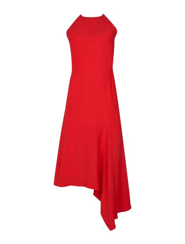 BCBG JOSEPHINE CUTOUT MIDI DRESS - RED - Image 5