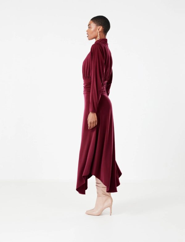 BCBG ANTONELLA TURTLENECK DRESS - CORDOVAN - Image 3