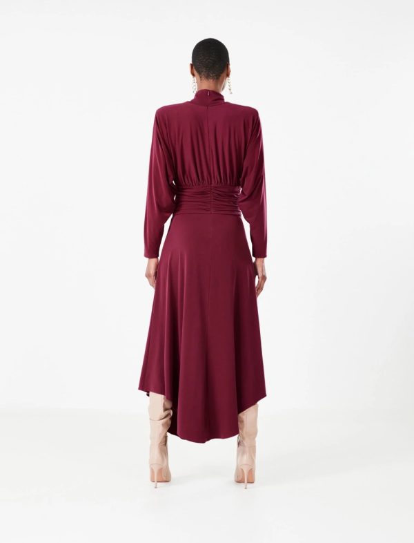 BCBG ANTONELLA TURTLENECK DRESS - CORDOVAN - Image 4