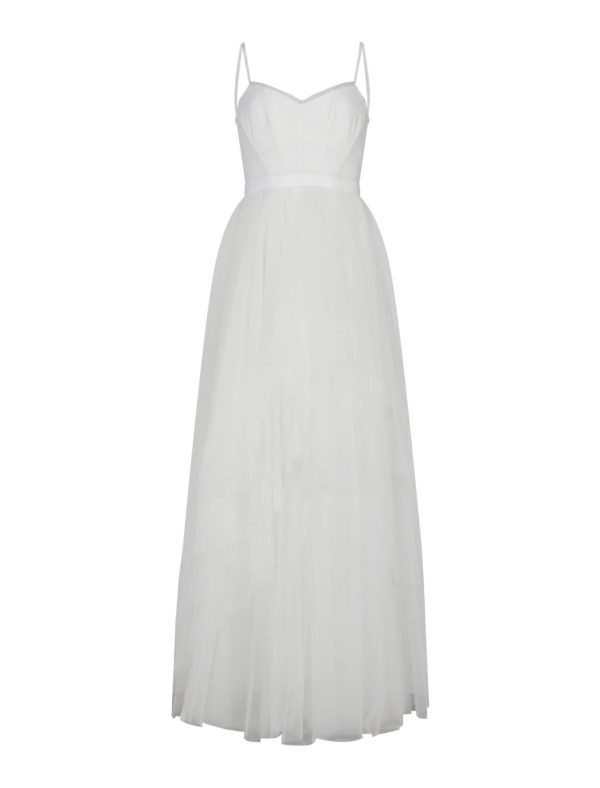 BCBG KATHERINE TULLE EVENING GOWN - GARDENIA - Image 6