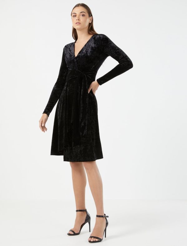 Bcbg Kayla Velvet Faux Wrap Dress