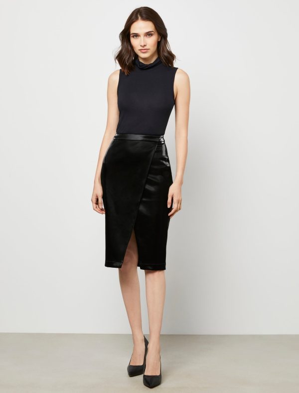 Bcbg Kerri Liquid Faux Leather Skirt