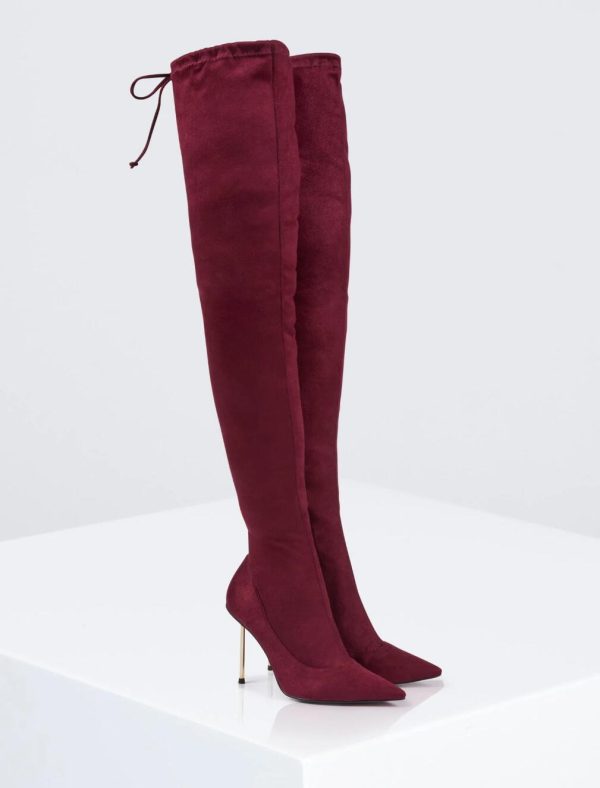 BCBG KIKI OVER-THE-KNEE BOOT - BURGUNDY