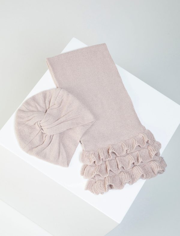 Bcbg Knotted Turban & Ruffle Scarf Set