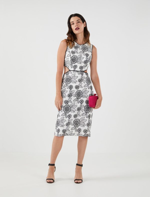 BCBG KYLE LACE MIDI DRESS