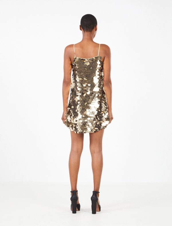 BCBG LEANDRO SEQUIN MINI DRESS - GOLD - Image 4