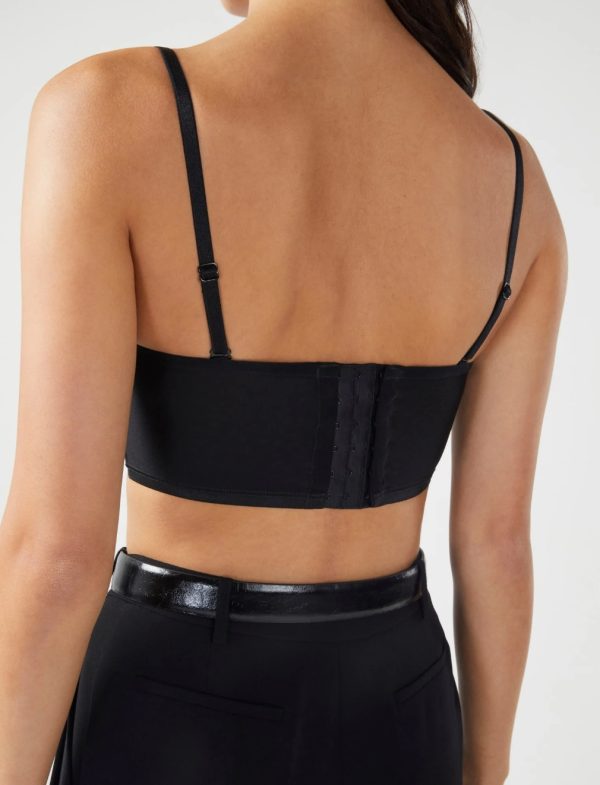 BCBG LEIGH CROPPED CORSET BUSTIER - BLACK - Image 4