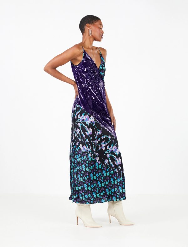 BCBG LEONARDO MIXED PRINT DRESS - MULTI - Image 3