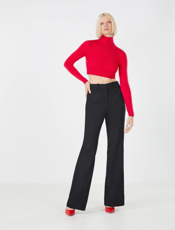 BCBG LEONORA WOOL TROUSER - BLACK BEAUTY - Image 2