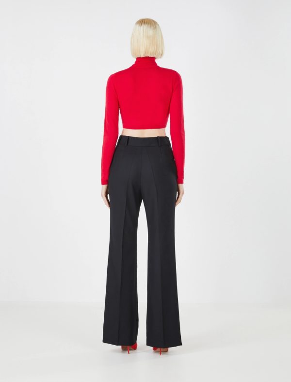 BCBG LEONORA WOOL TROUSER - BLACK BEAUTY - Image 4