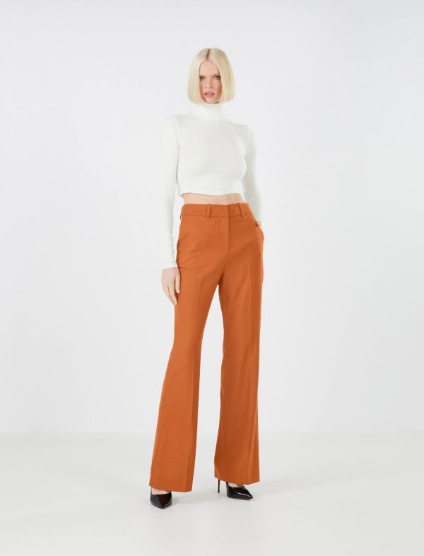 BCBG LEONORA WOOL TROUSER - CARAMEL CAFFE