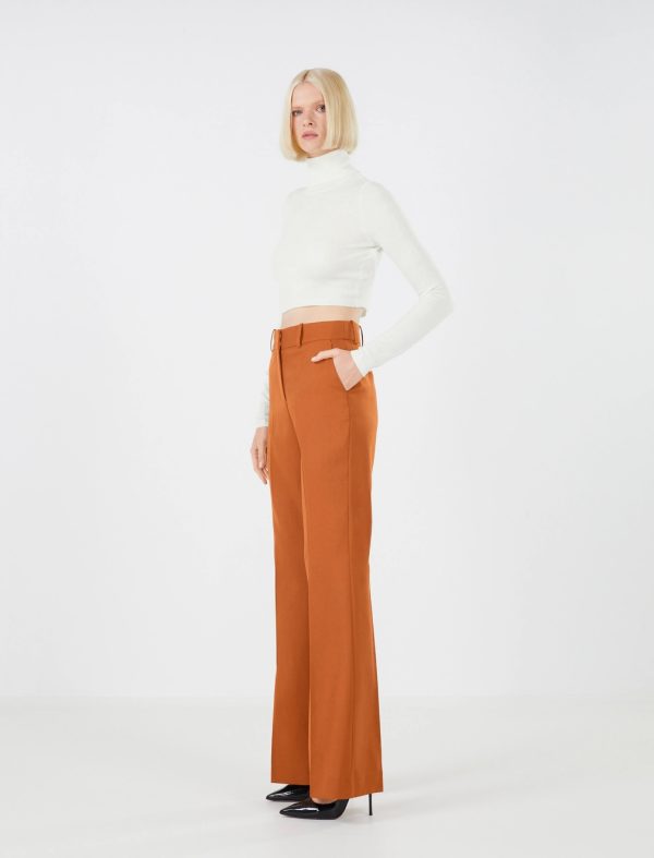 BCBG LEONORA WOOL TROUSER - CARAMEL CAFFE - Image 2