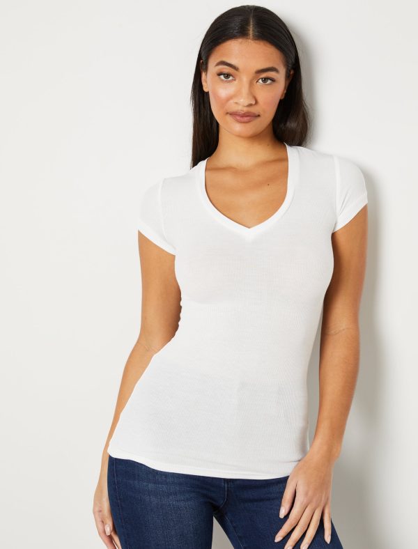 Bcbg Liana Short Sleeve V-Neck Tee