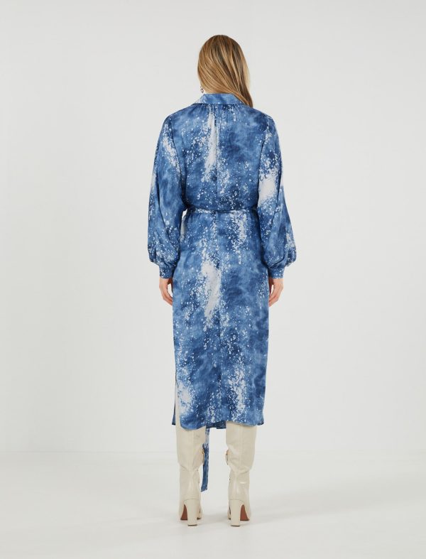 BCBG LIDYA SHIRT DRESS - DENIM BLUE COMBO - Image 5