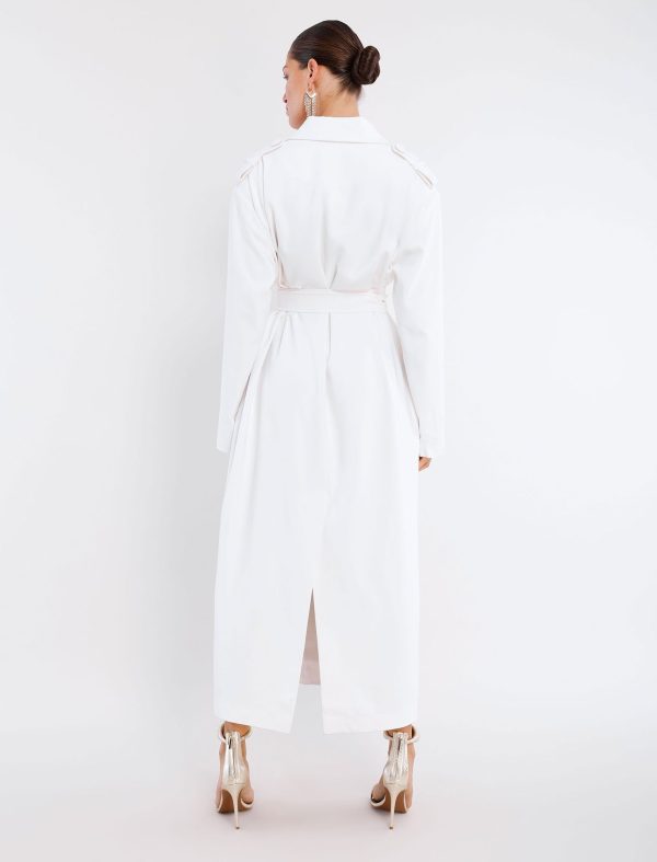 BCBG LINCOLN TRENCH COAT - OPTIC WHITE - Image 4