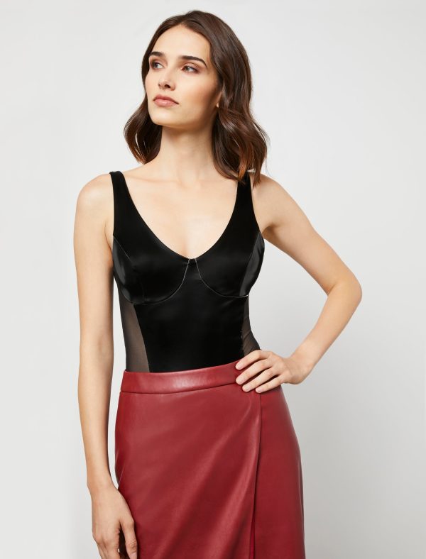 Bcbg Liquid Faux Leather Bodysuit