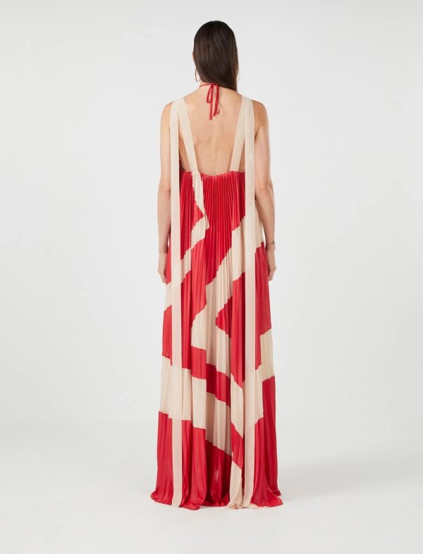 BCBG ARIA PLEATED EVENING DRESS - RUBICONDO-ROSE DUST - Image 6