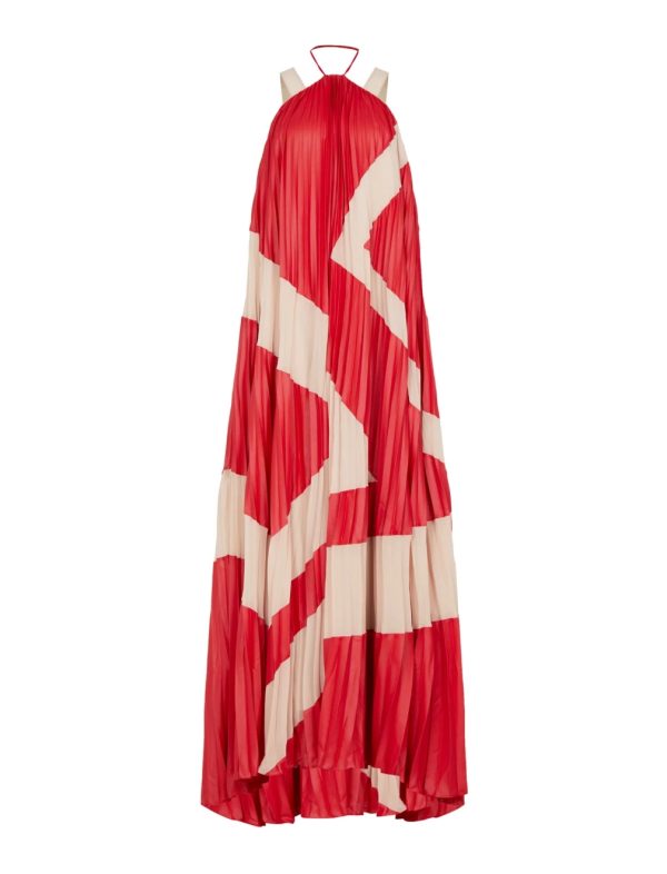 BCBG ARIA PLEATED EVENING DRESS - RUBICONDO-ROSE DUST - Image 7