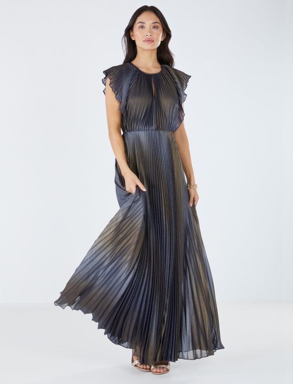 Bcbg Litte Metallic Pleat Evening Dress - Image 2