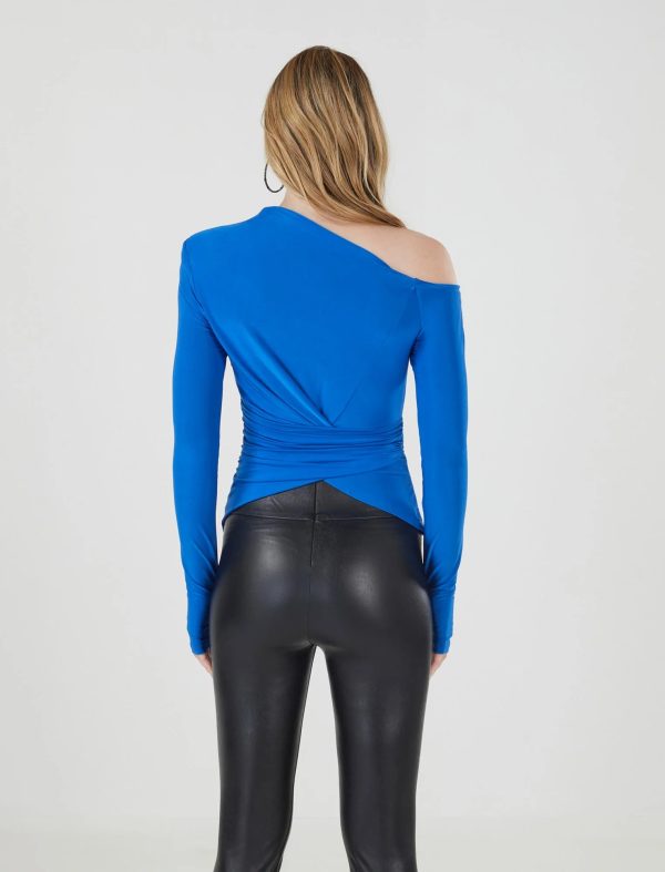 BCBG LITZI LONG SLEEVE TOP - PRINCESS BLUE - Image 5