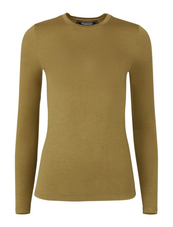 BCBG LONG SLEEVE FITTED LAYERING TOP - OLIVE - Image 4