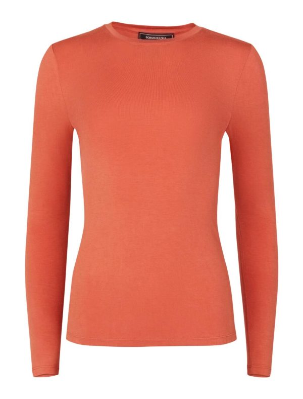 BCBG LONG SLEEVE FITTED LAYERING TOP - RUST - Image 4