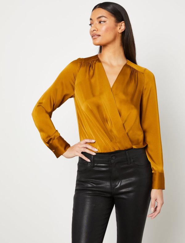 Bcbg Long Sleeve Surplice Wrap Bodysuit - Image 2