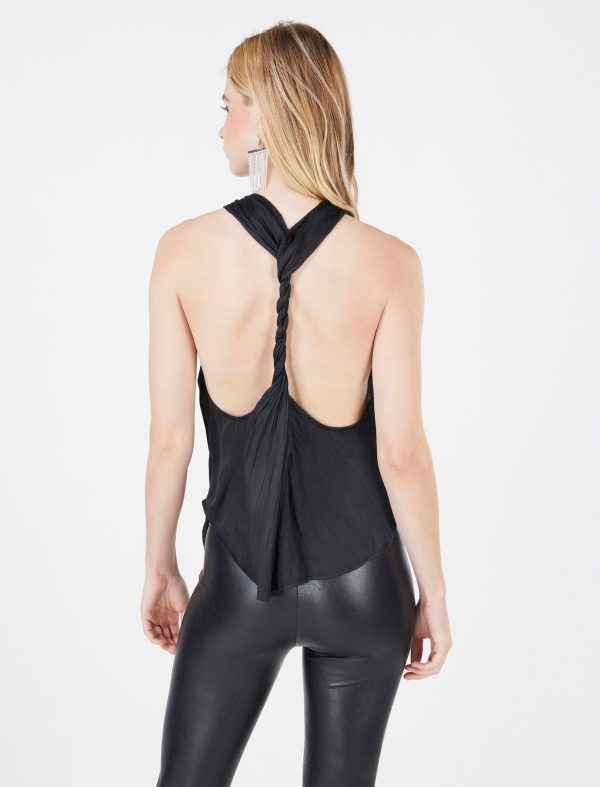 BCBG LOURDES TWIST BACK TOP - BLACK BEAUTY - Image 4