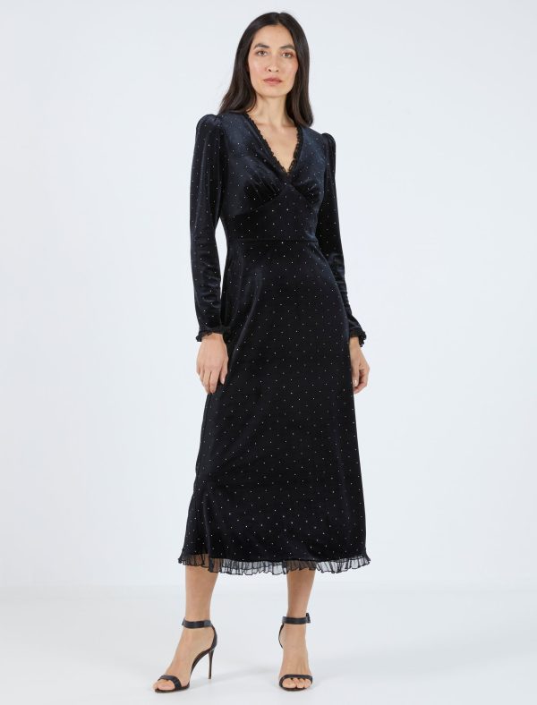 Bcbg Lucia Studded Velvet Dress