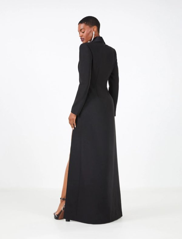 BCBG LUCIANO TUXEDO GOWN - BLACK - Image 4