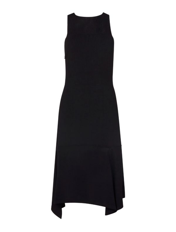 BCBG LUCIO MESH HALTER MIDI DRESS - BLACK - Image 5