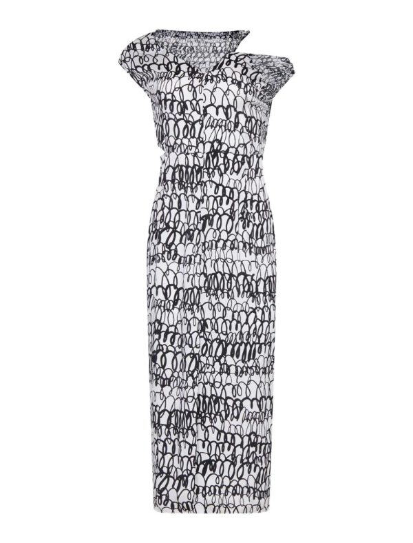 BCBG LUDOVIC CUTOUT MIDI DRESS - GARDENIA/BLACK COMBO - Image 6