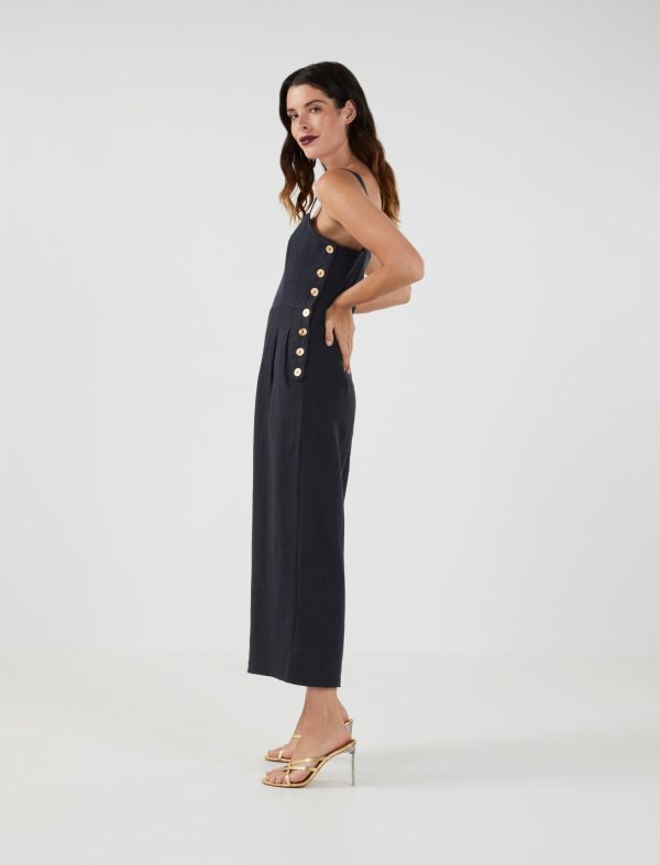 BCBG MADELINE SLEEVELESS LINEN JUMPSUIT - Image 2