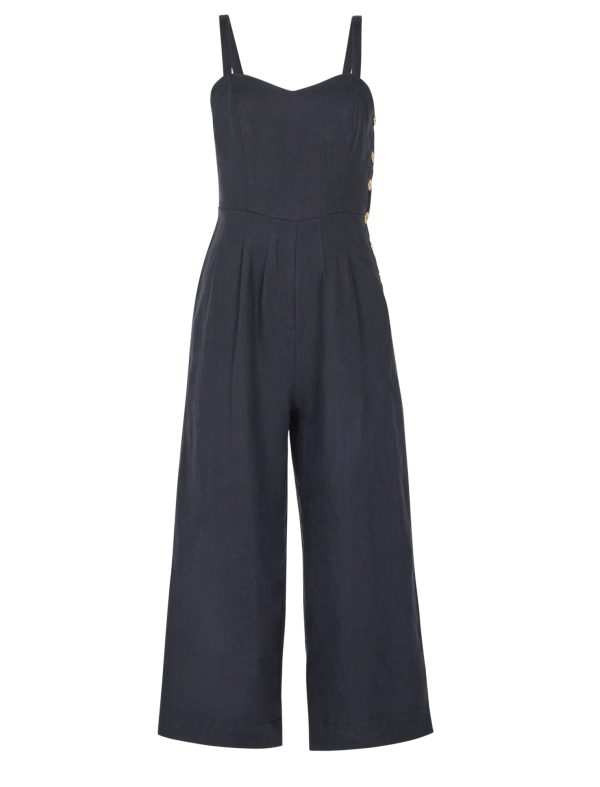 BCBG MADELINE SLEEVELESS LINEN JUMPSUIT - Image 5