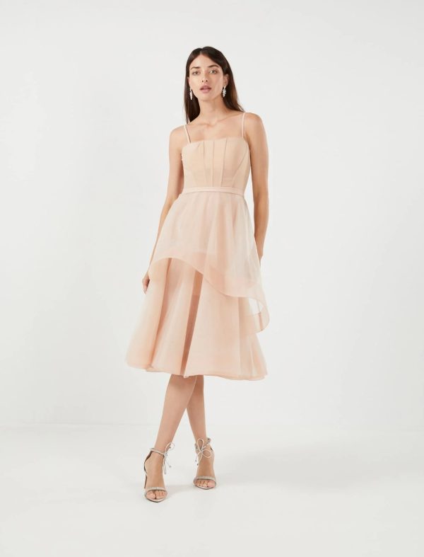 BCBG MARIAN BUSTIER EVENING DRESS - BARE PINK