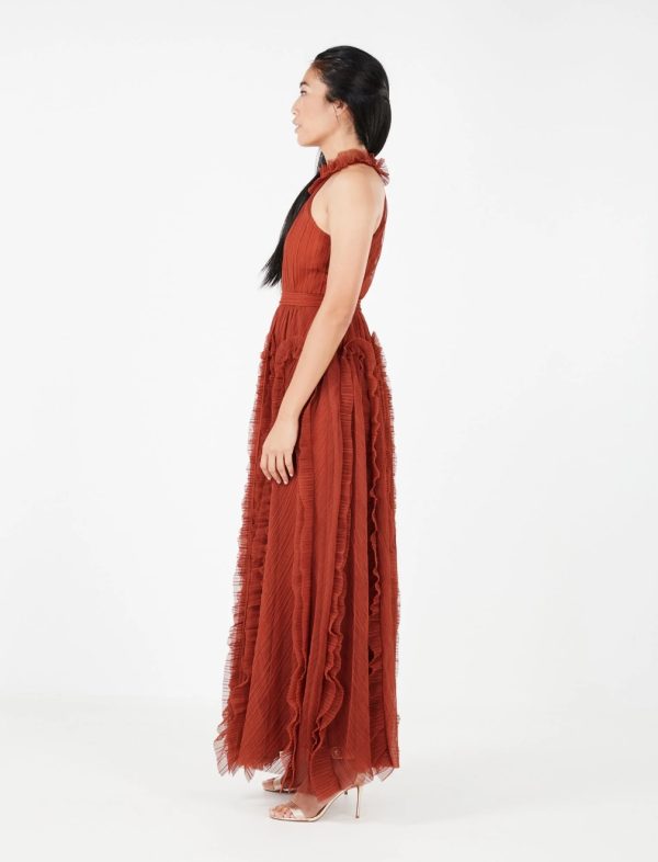 BCBG MARVYN HALTER EVENING GOWN - CINNAMON STICK - Image 3