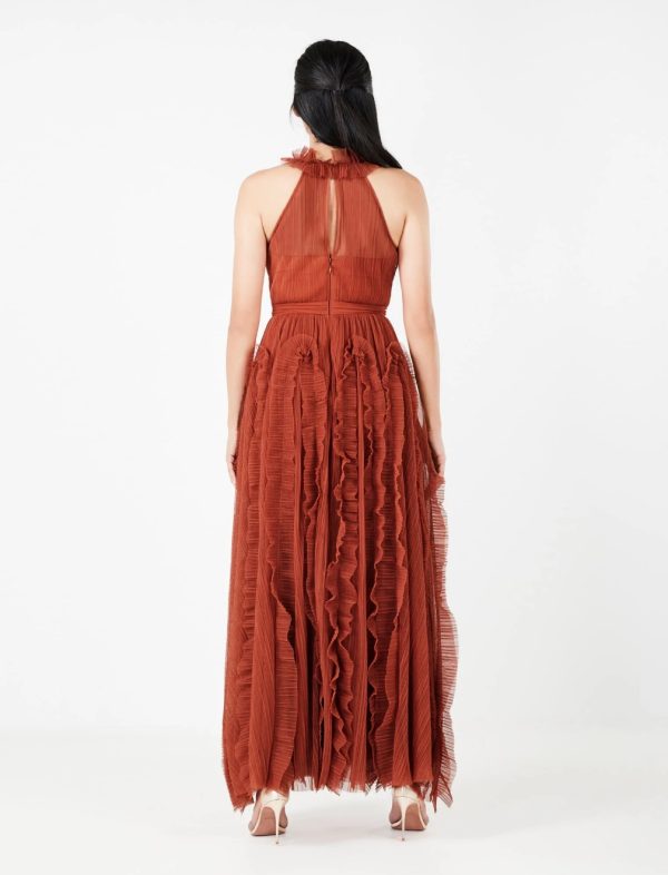 BCBG MARVYN HALTER EVENING GOWN - CINNAMON STICK - Image 5