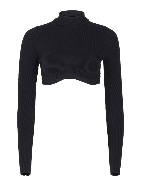 BCBG MEELA LONG SLEEVE CROP TOP - BLACK BEAUTY - Image 6