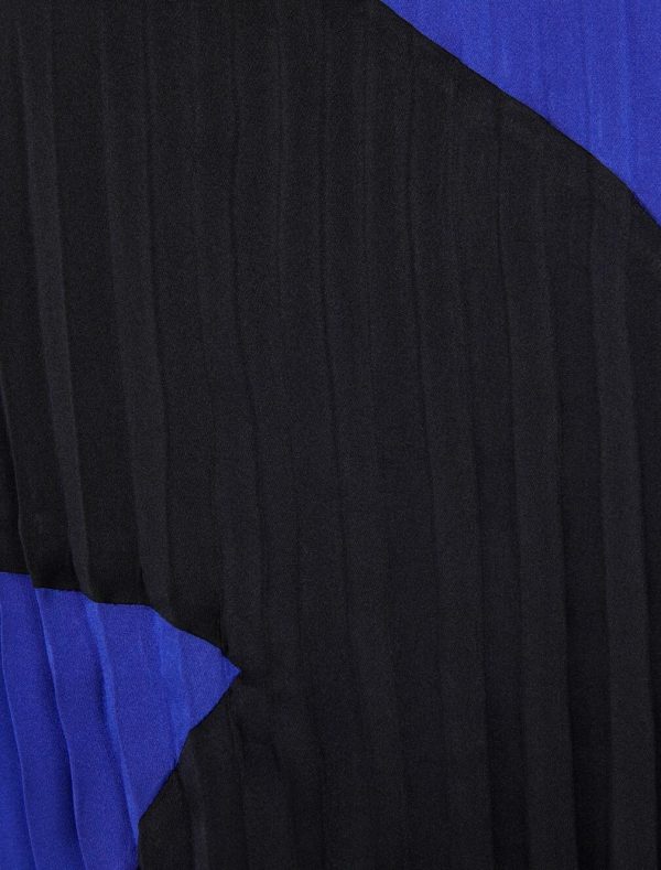 BCBG MELISSA PLEATED BLOUSE - BLACK BEAUTY SPECTRUM BLUE - Image 6