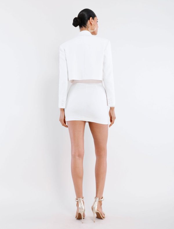 BCBG ASHLAND CROPPED JACKET - OPTIC WHITE - Image 4