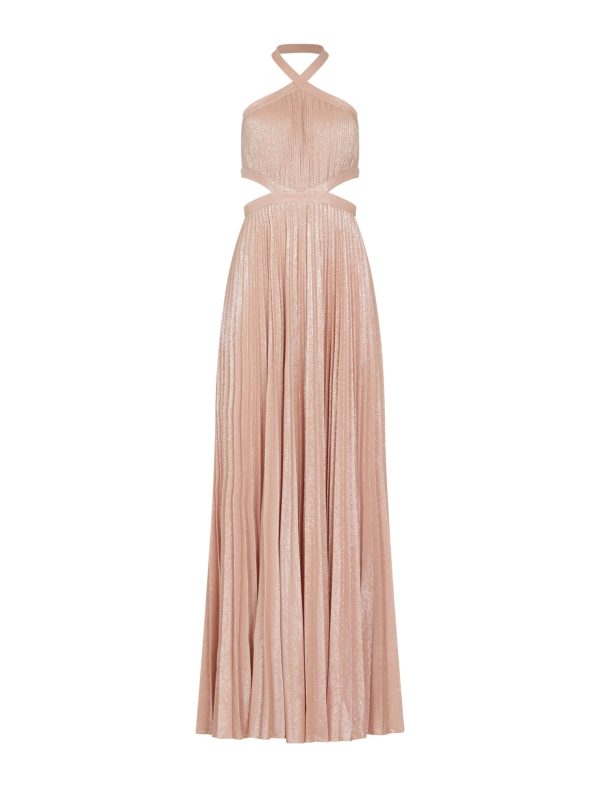 BCBG MIGNON HALTER NECK EVENING GOWN - BARE PINK - Image 5